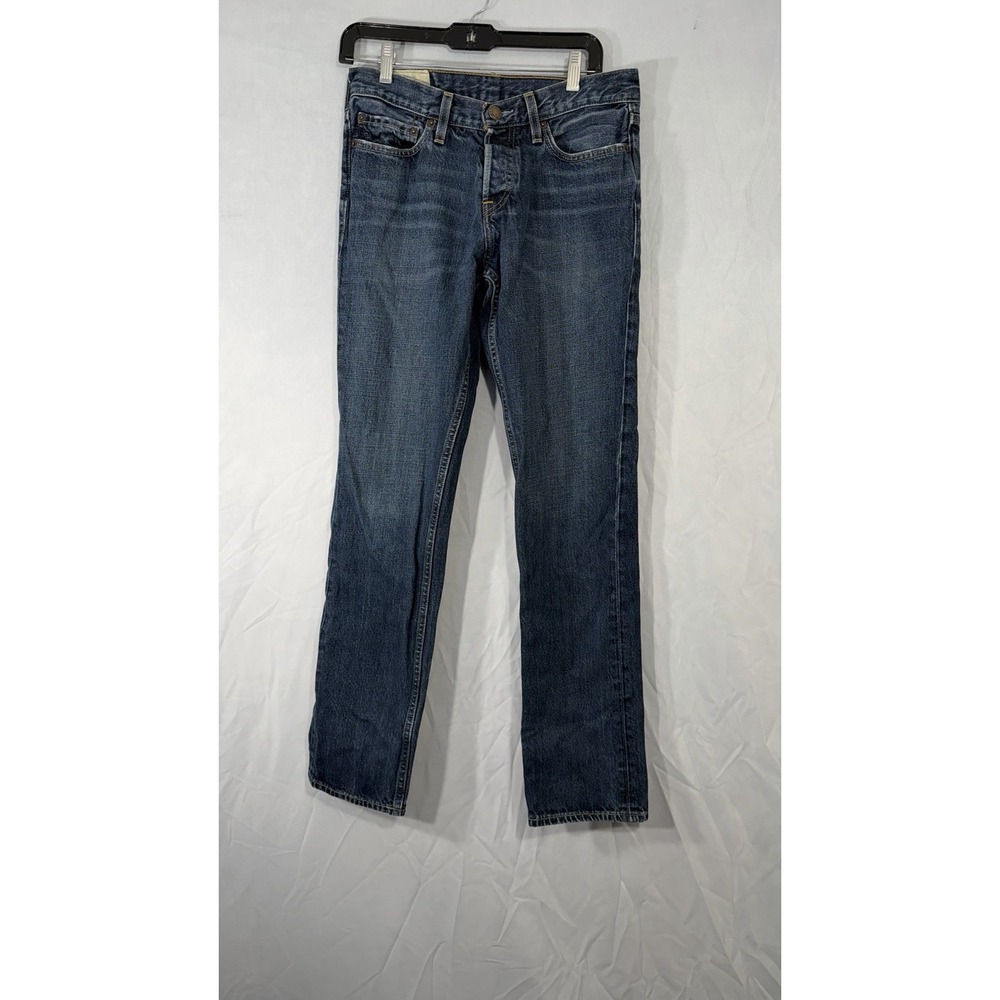 Men's size 30x32 Hollister button fly straight leg medium wash denim blue jeans